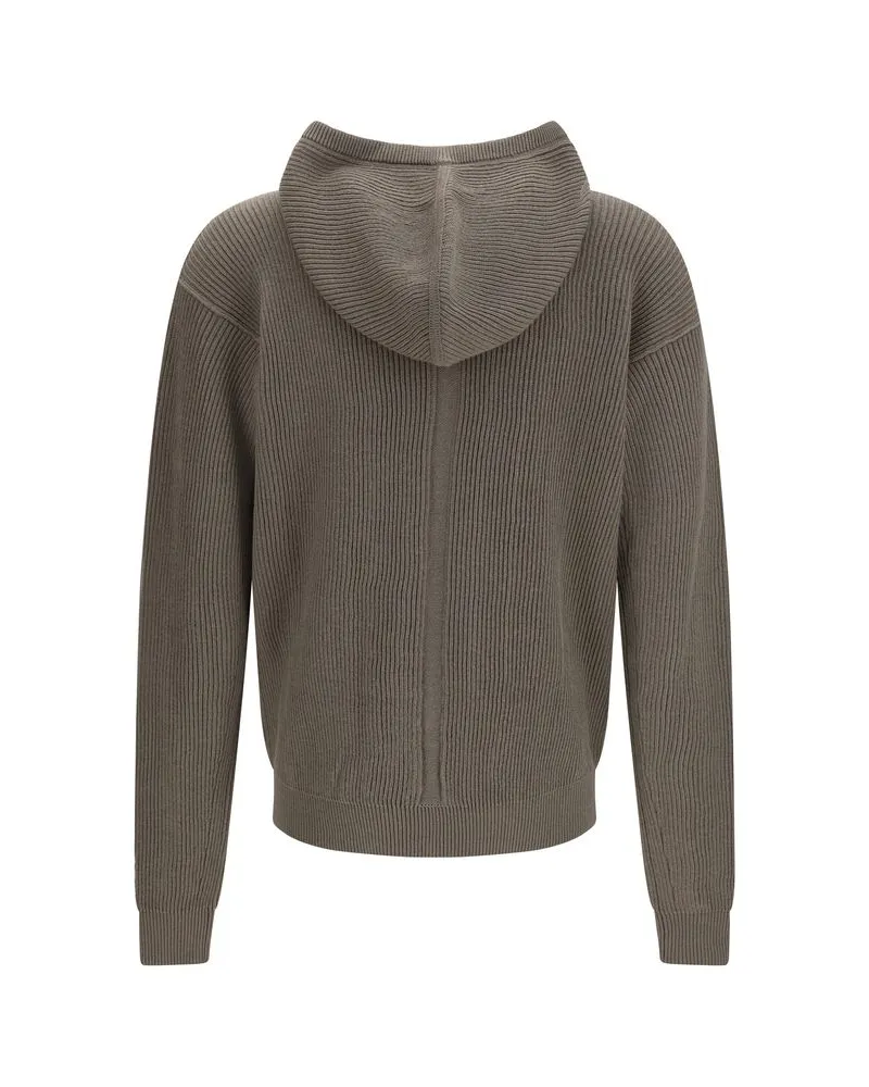 Rick Owens Men Gray Wool Oves Aries Hoodie Clothing Gray