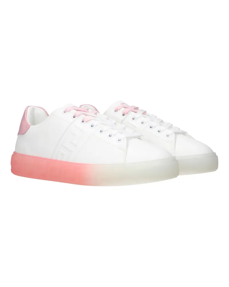 Versace Leather Low-Top Sneakers — White White