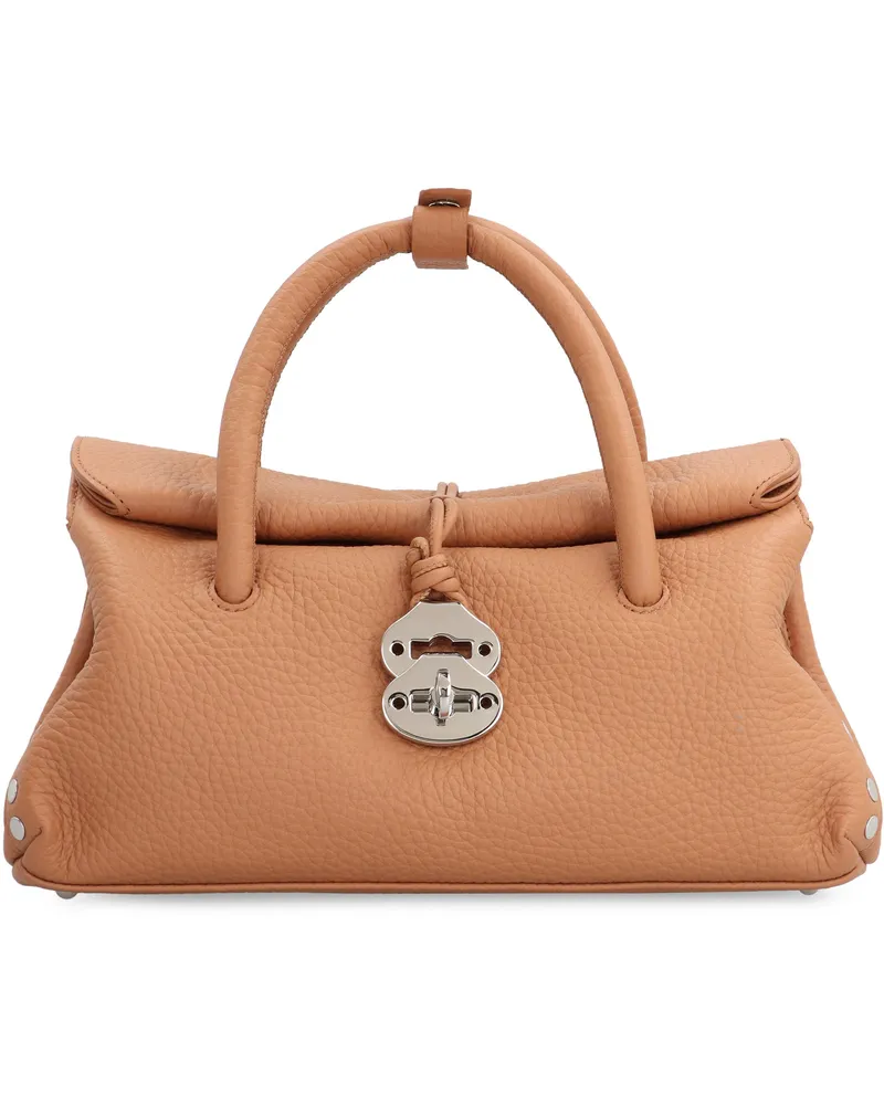 Zanellato Women's Leather Handbag Centauro S Brown Amaretto Cowhide Handbags Hand Bags Brown