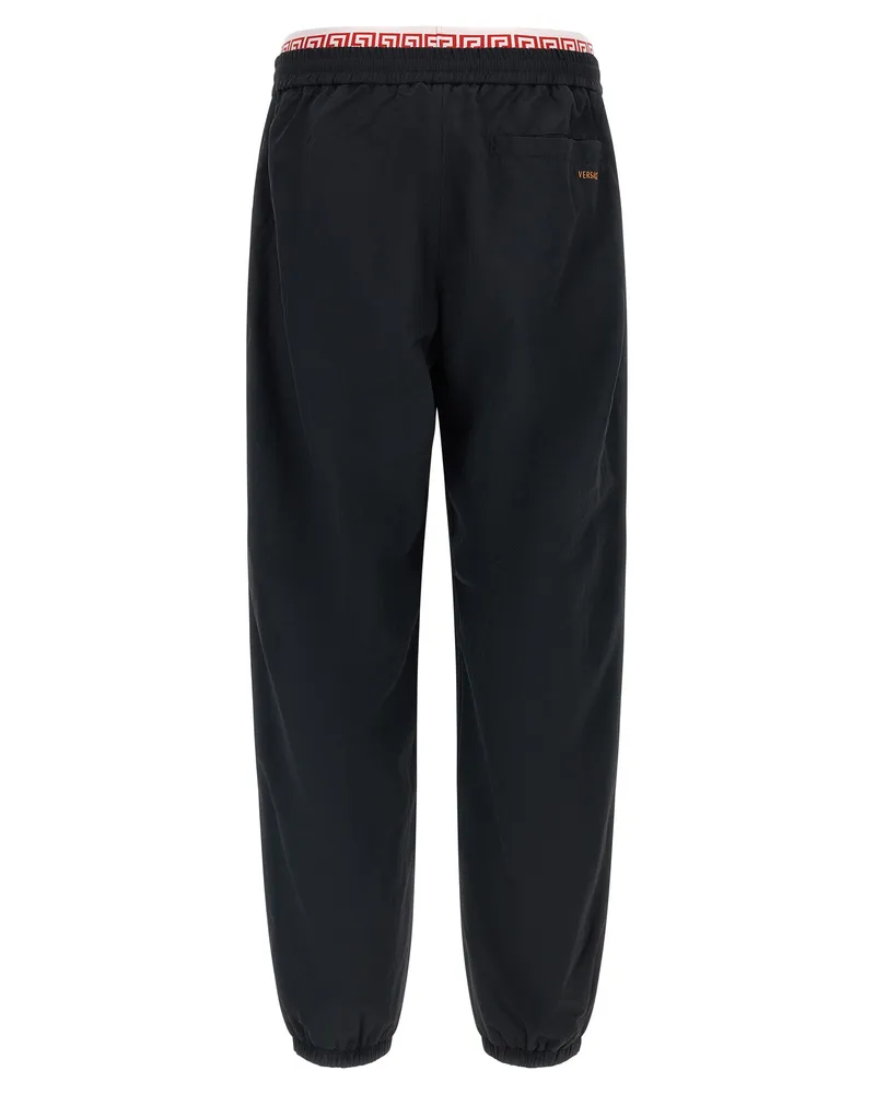 Versace Greca Pattern Joggers — Black Black