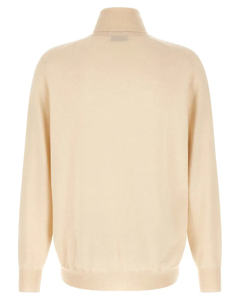 Brunello Cucinelli Pure Cashmere Turtleneck Sweater — Cream Cream
