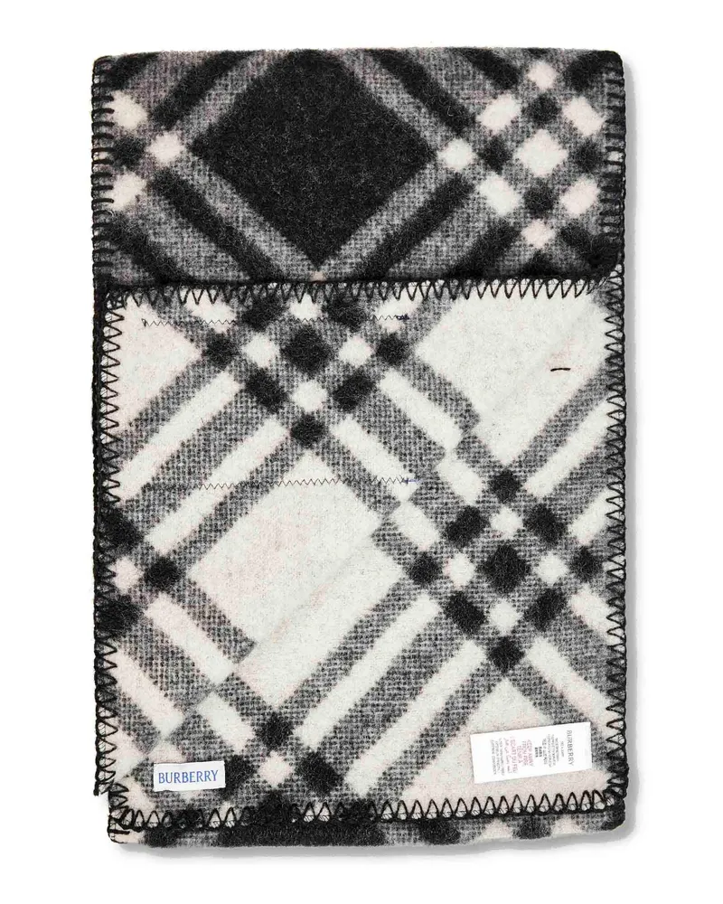 Burberry Women's Scarf Black Check Wool Scarfs Black
