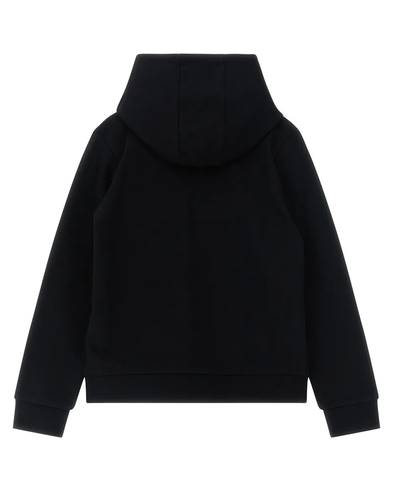Moncler Logo-Embroidered Cotton Hoodie — Black Black