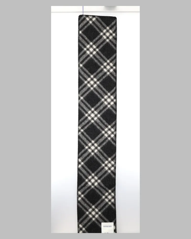 Burberry Check Wool Scarf — Black Black