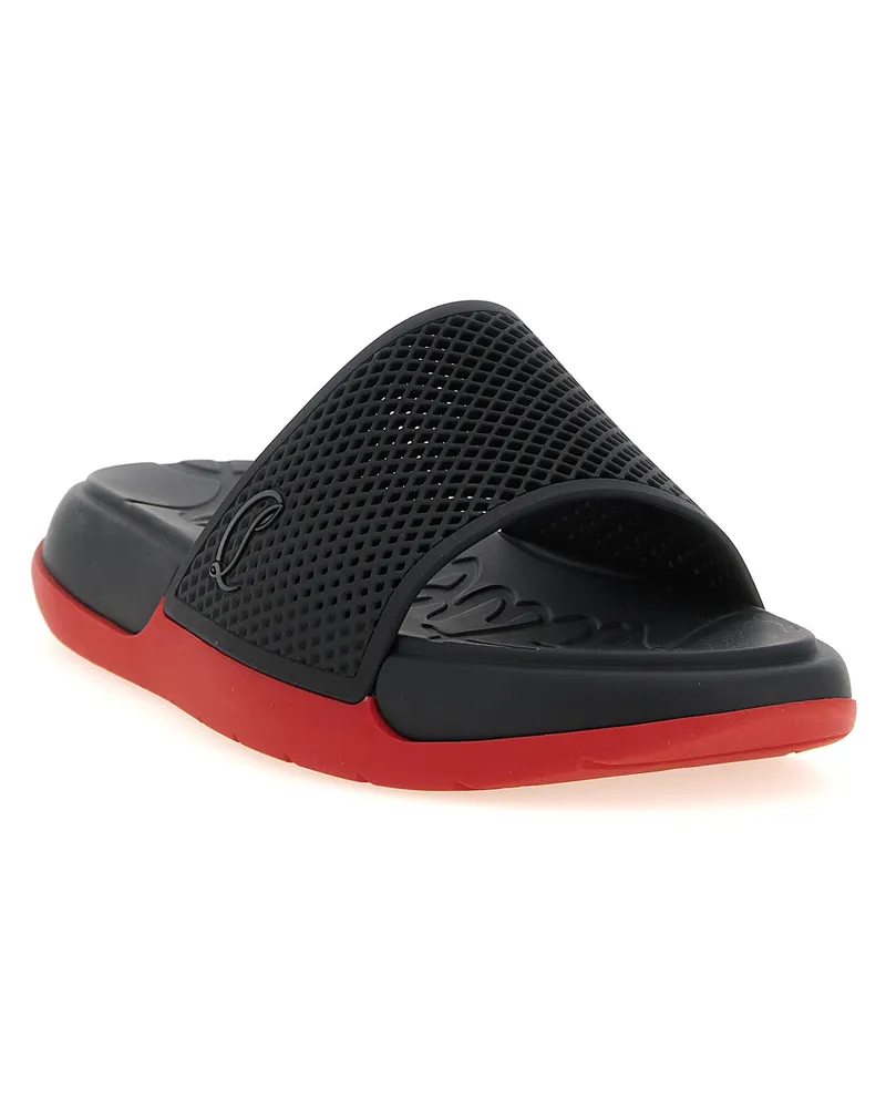 Christian Louboutin Men's Black Polyethylene Slides Shoe Black
