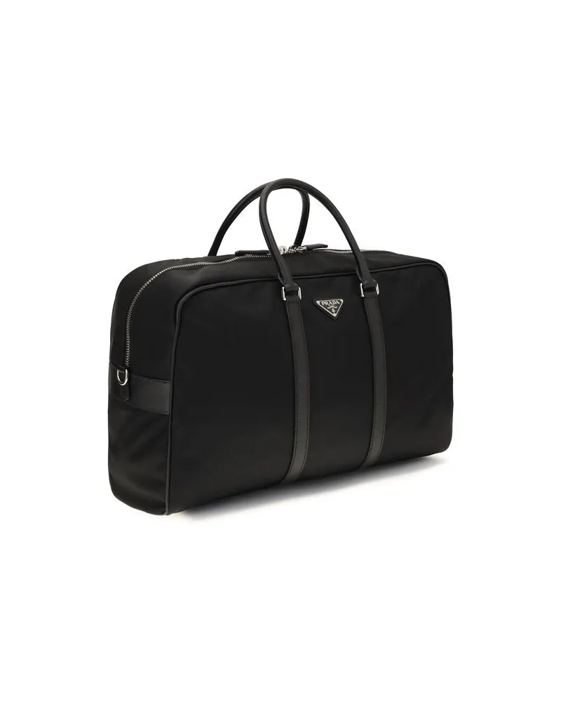 Prada Men's Black Recycled Polyamide Luggage And Travel Bag Black