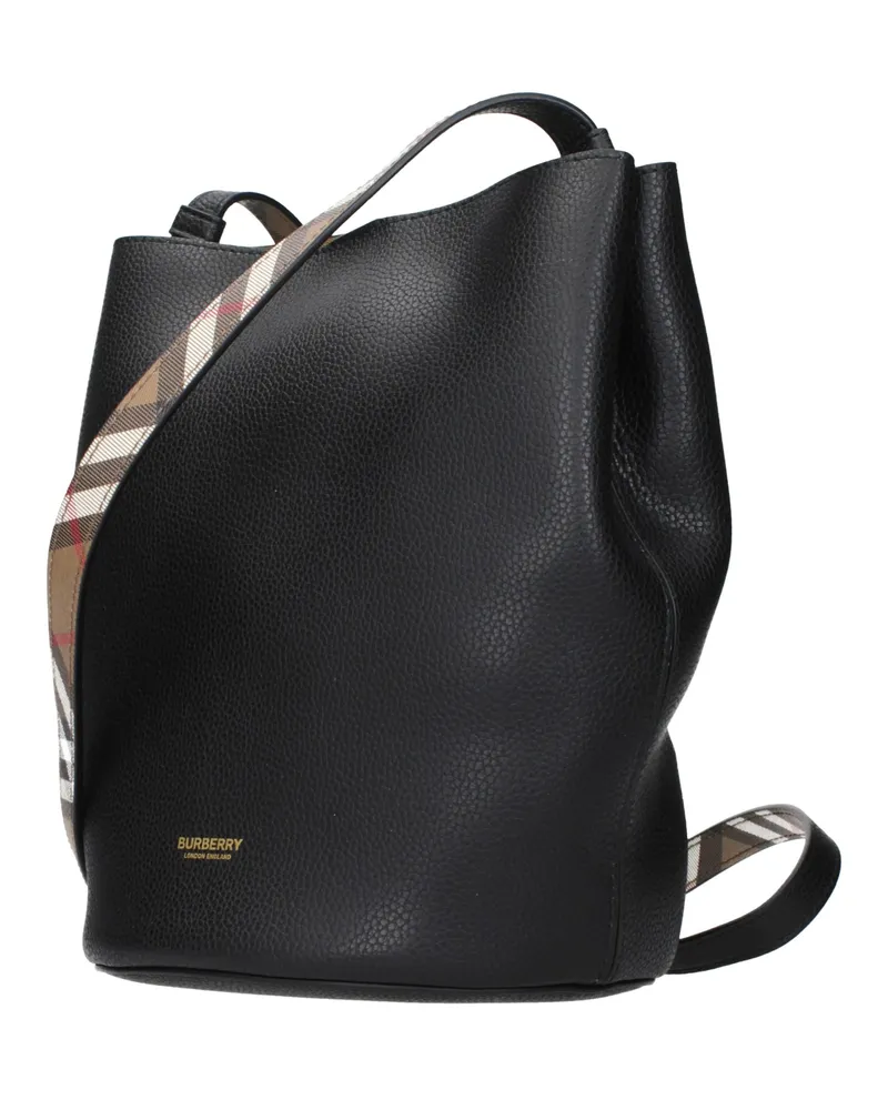 Burberry Leather Crossbody Bag — Black Black