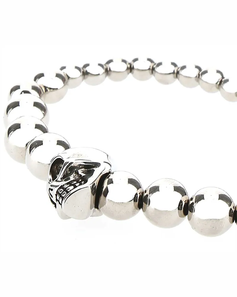 Alexander McQueen Men's Silver Metal Bracelet 0446 Brass Bracelets Silver