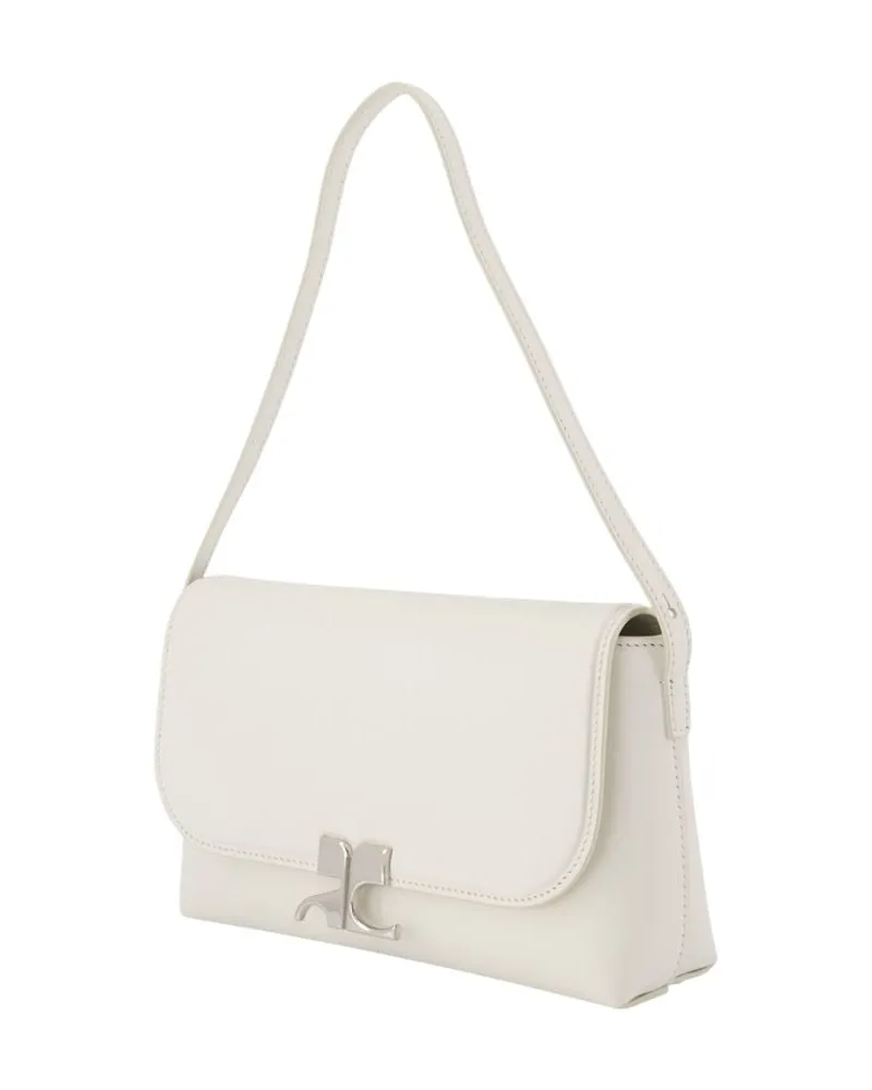 Courrèges Women's Icotype Shoulder Bag -  Leather White Cowhide Shoulder-Hobo-Bags White