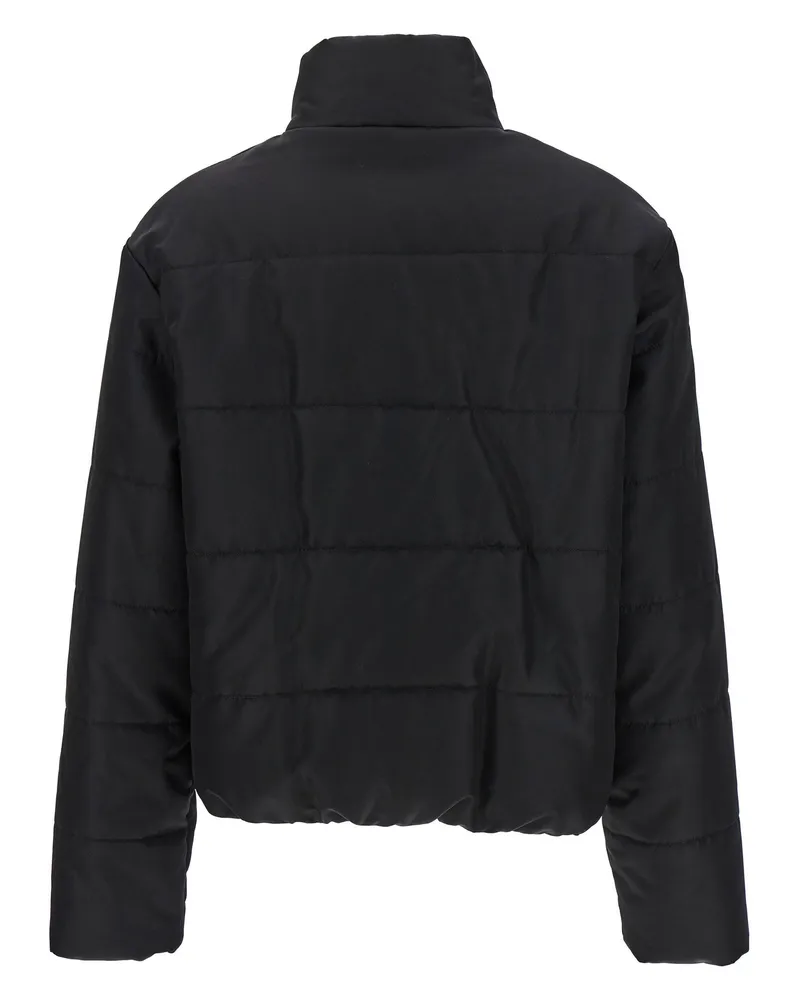 Moschino Padded Down with Logo Buttons Down Jacket — Black Black