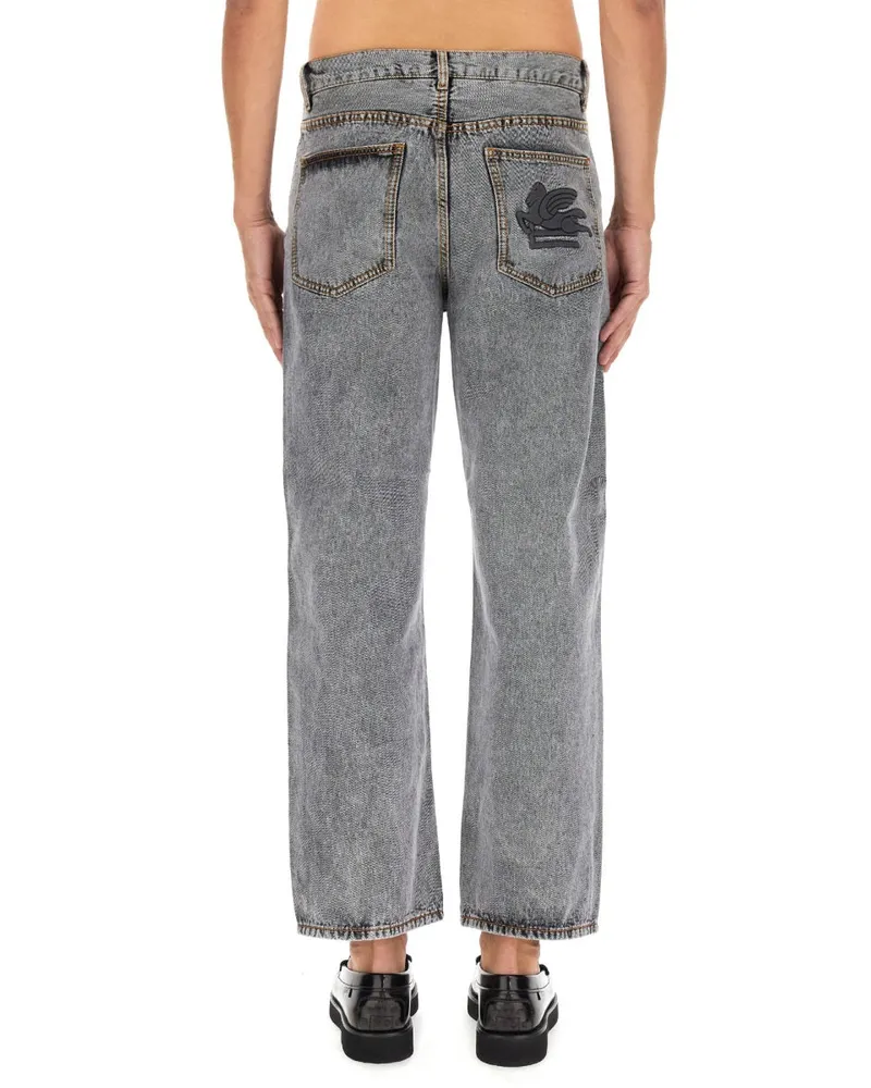 Etro Easy Fit Cotton Jeans — Gray Gray