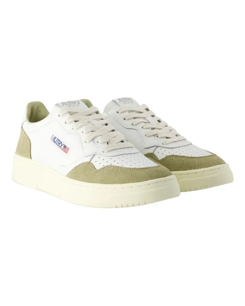 AUTRY Men's Medalist Low Sneakers -  Leather White Calfskin Shoes White
