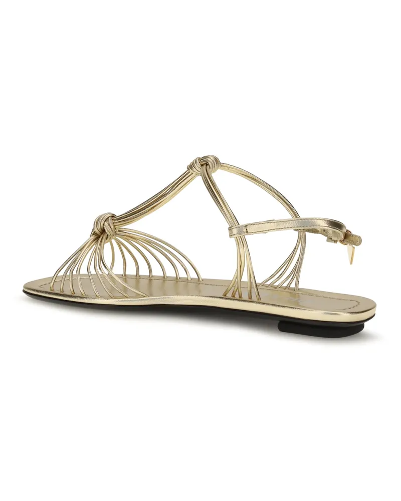 Prada Women's Sandals Mordoré Nappa Platinum Calf Leather Gold