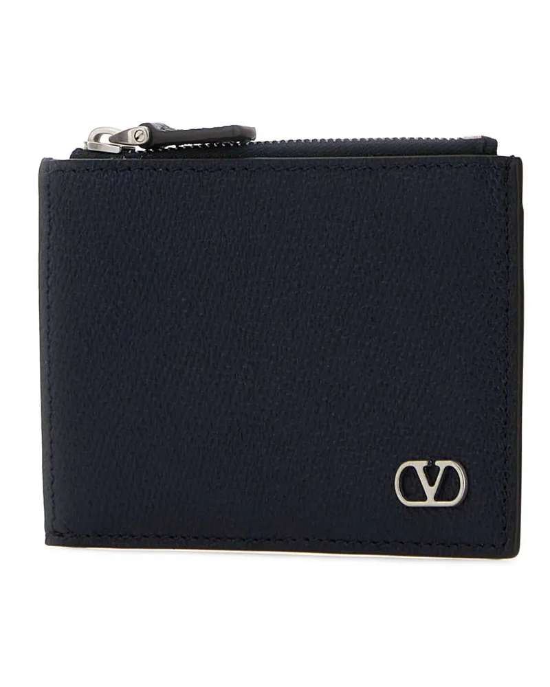 Valentino Garavani Men's Midnight Blue Leather Coin Purse Marine Calf - Bos Taurus Portafogli Navy