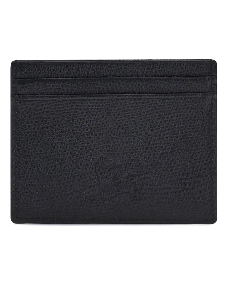 Christian Louboutin Men's Logo Card Holder Black Calf Leather Bos Taurus Wallet Black