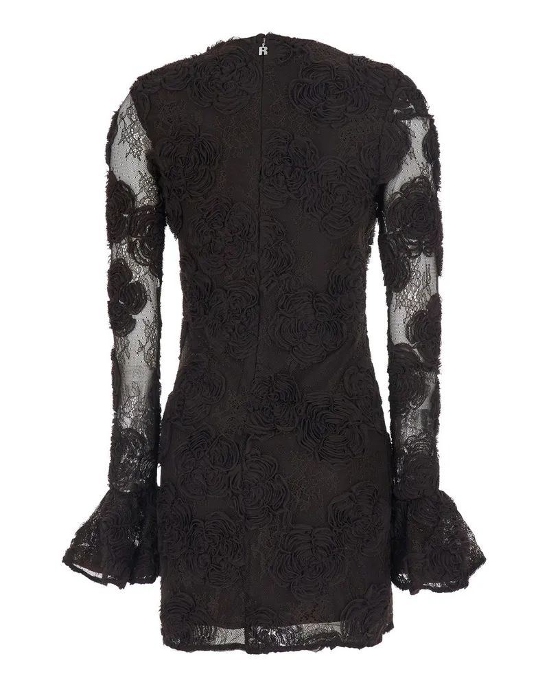 ROTATE Birger Christensen Women's Mini Dress Brown Polyester Black