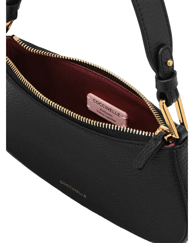 Coccinelle Women's Shoulder Bag Black Cow Leather Shoulder-bags Black