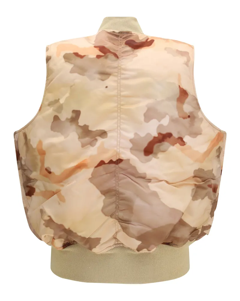 Alpha Industries Men's Vest Ma-1 Base Sentinel Desert Camo Nylon Blazers Jacket Beige