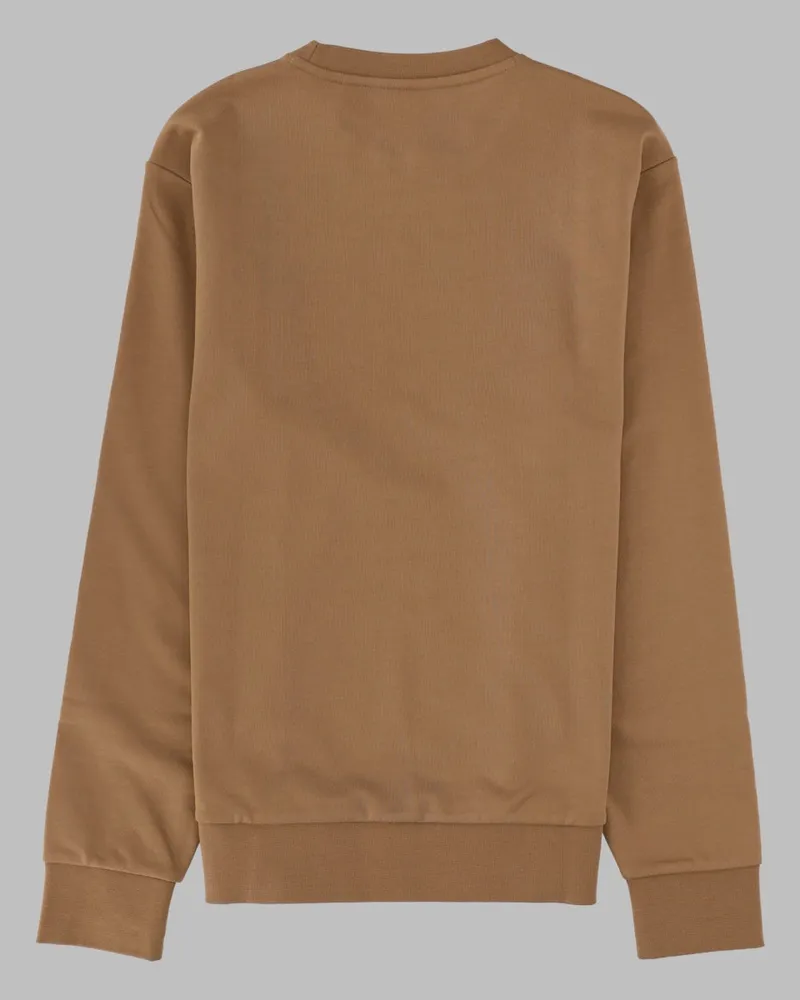 HUGO BOSS Logo-Embroidered Cotton Sweatshirt — Brown Brown
