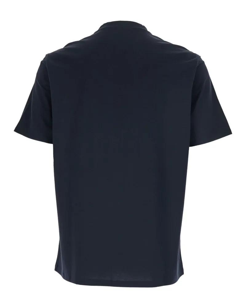 Emporio Armani Logo-Embroidered Cotton T-shirt — Navy Navy