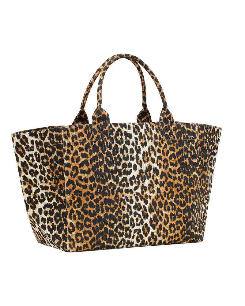 Ganni Women's Tote Bag Recycled Cotton Brown Handbags Hand Brown