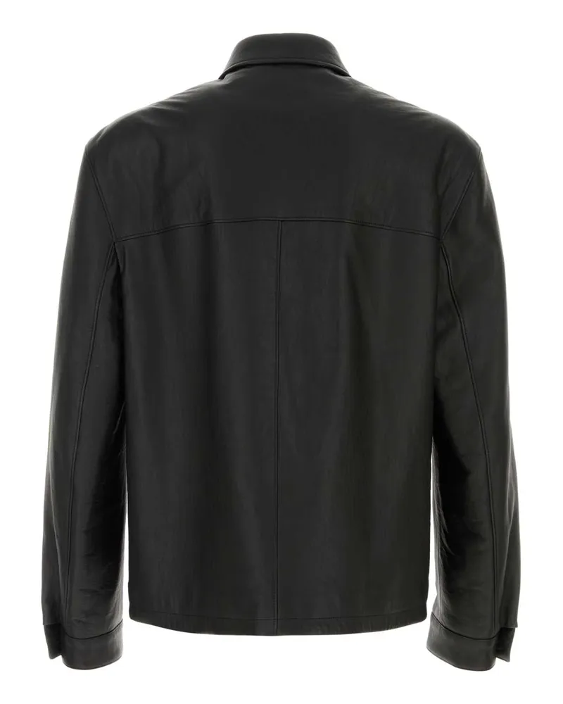 Prada Men's Black Leather Jacket Nero Exterior: Lamb Lining: Cotton Giacche Pelle Black