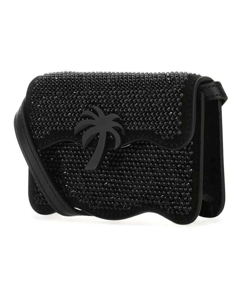 Palm Angels Women's Embellished Leather Micro Palm Beach Crossbody Bag Blacksilve Borse A Tracolla Black