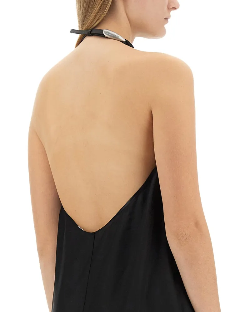 Acne Studios Satin Viscose-Silk Blend Dress — Black Black