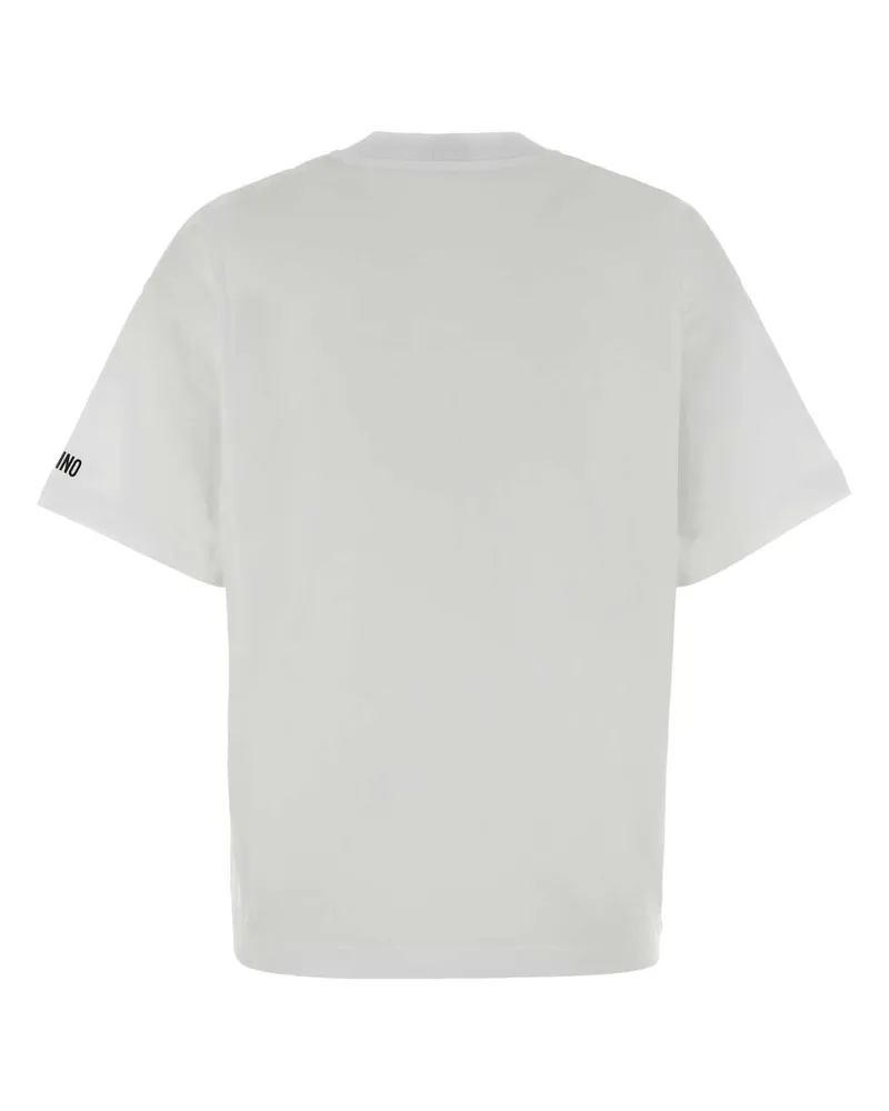 Moschino Women's White Cotton Oversize T-Shirt Fantasiabianco Exterior Exterior: T-shirts And Polos White