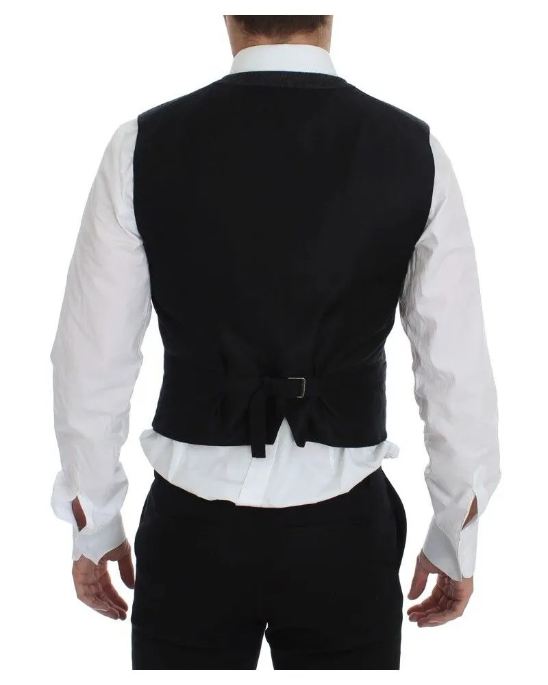 Dolce & Gabbana Men's Gray Wool Blend Vest Gilet Weste Clothing Gray