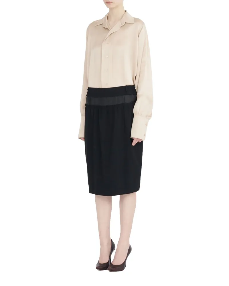 Maison Margiela Four Stitches Midi Skirt — Black Black