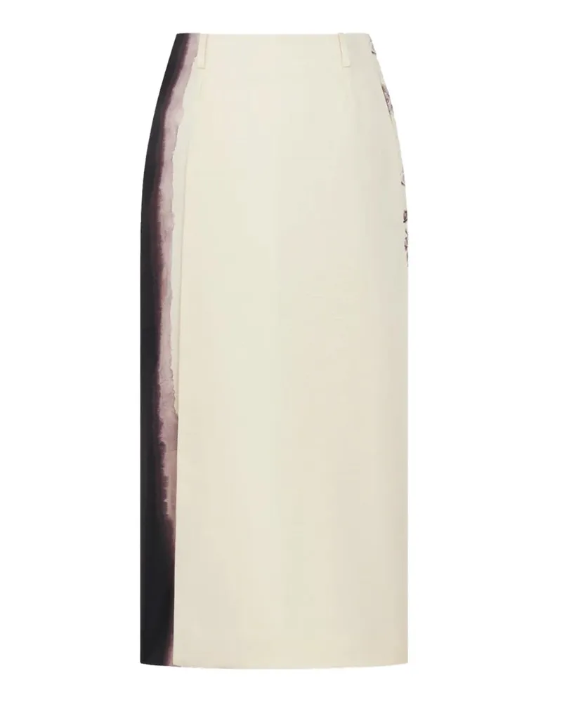 Dior Printed Silk Skirt — White White