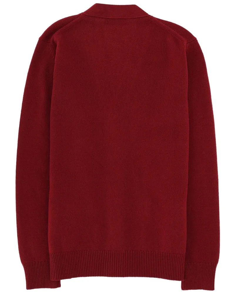 Gucci Logo Wool and Cashmere Cardigan — Red Red