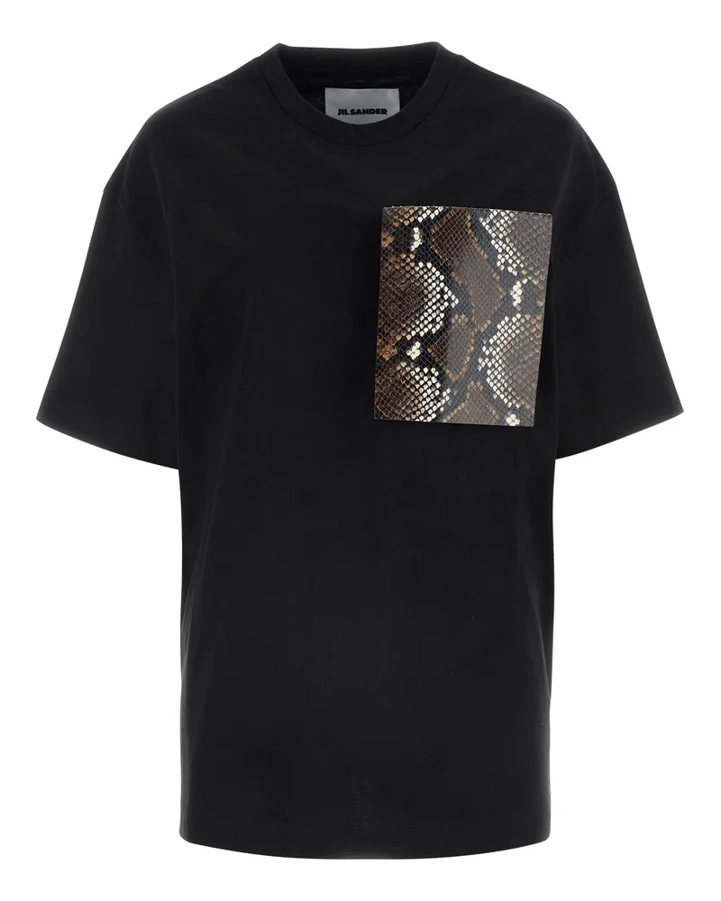 Jil Sander Python-Patch T-shirt — Black Black