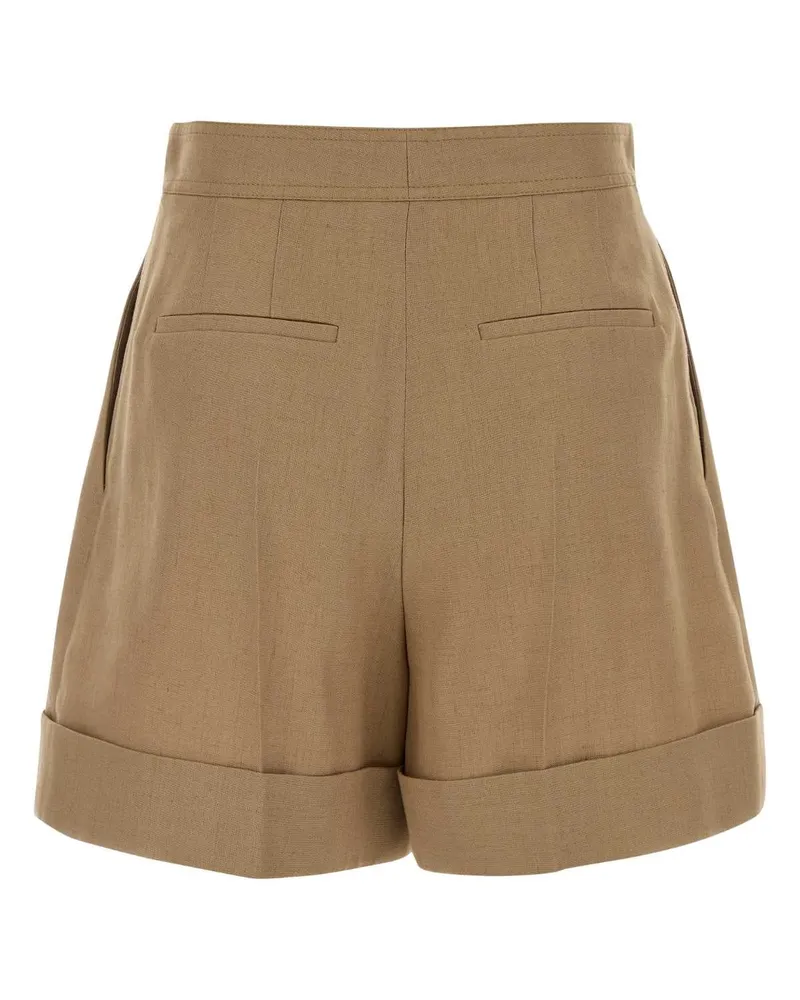Valentino Garavani Women's Biscuit Viscose Blend Shorts Beige Flax (or Linen Beige