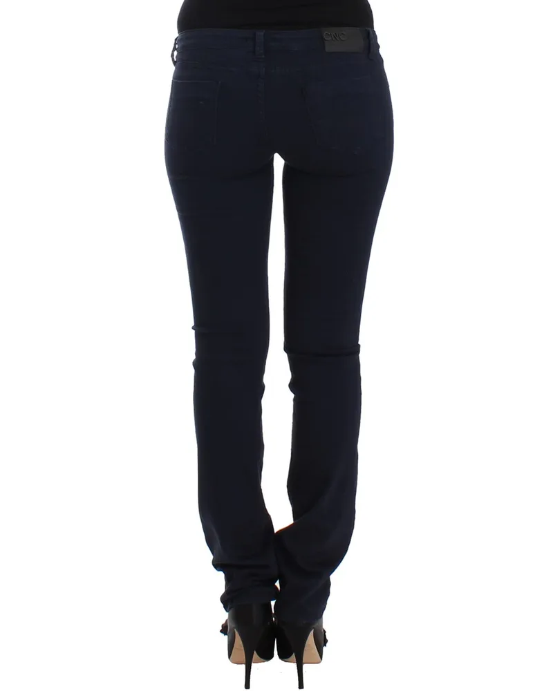 CoSTUME NATIONAL Women's Blue Straight Leg Jeans Cotton Clothing Navy