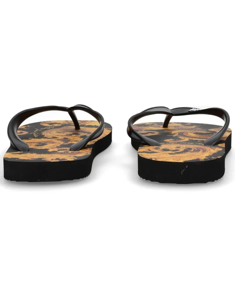 Versace Jeans Logo-Accented PVC Thong Sandal — Black Black