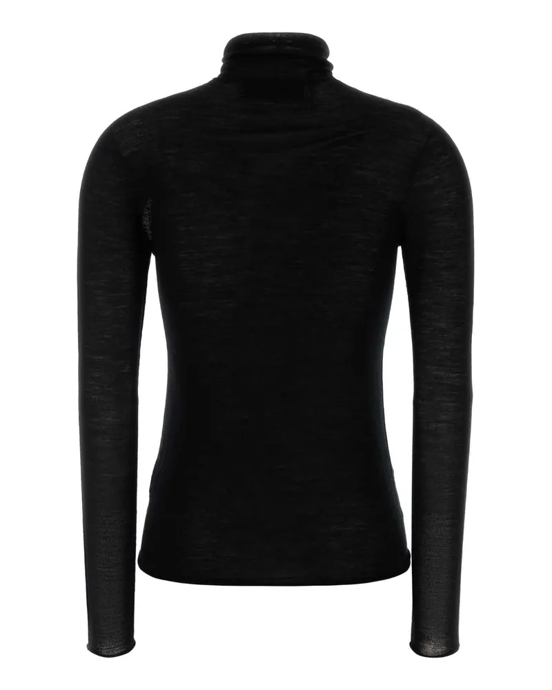 Carven Wool Turtleneck Sweater — Black Black