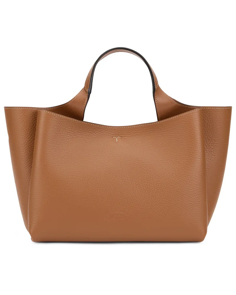TOD'S Women's Leather Tote Bag Brown Calfskin Brown