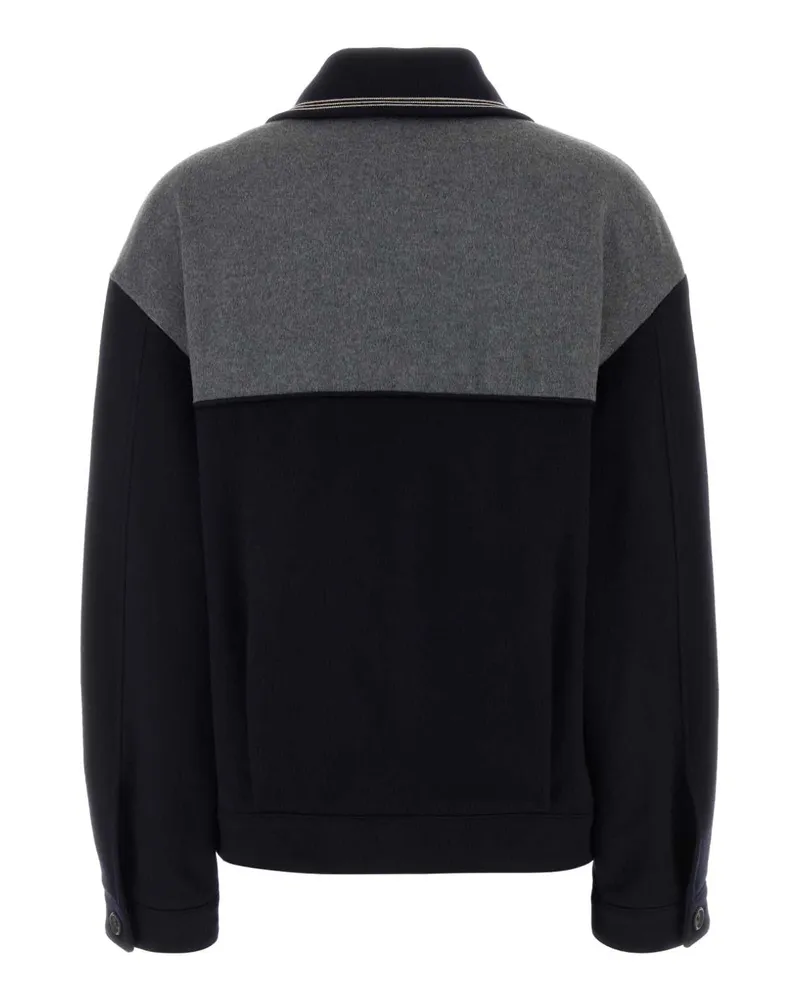 Miu Miu Women's Two-Tone Velour Jacket Blugrigio Giubbini Navy