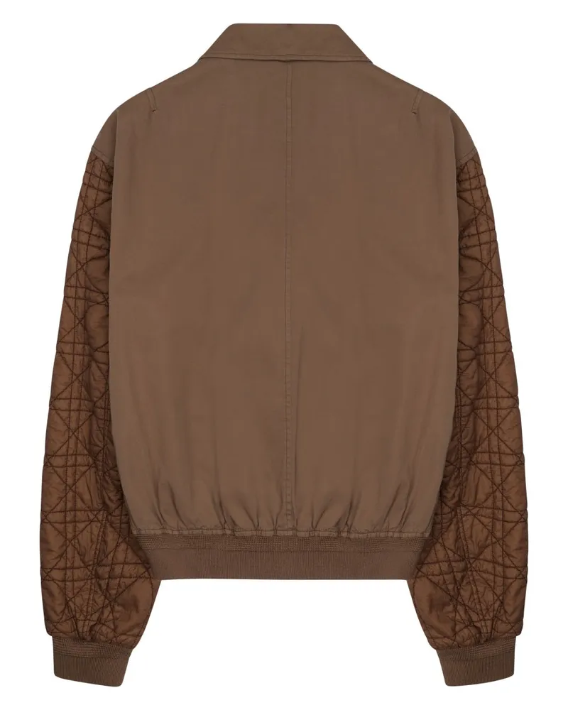 Dior Logo-Embroidered Cotton Jacket — Brown Brown