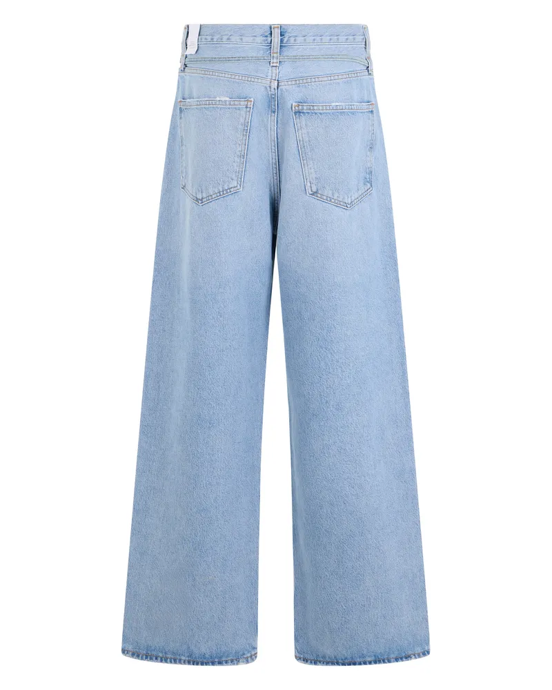 AGOLDE Women's Wide-Leg Jeans Light Blue Cotton Light