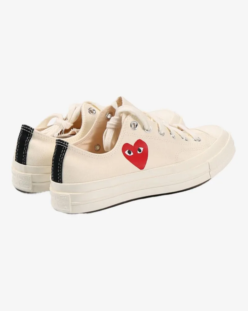 Comme des Garçons Logo-Embroidered Sneaker — Cream Cream