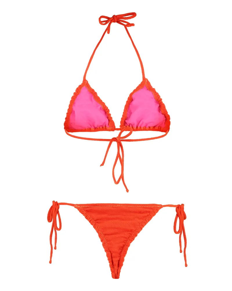 Reina Olga Women's Concetta Triangle Bikini Top Orange Exterior: Polyamide Bikinis Orange