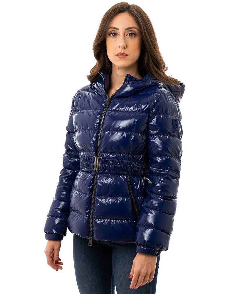 Herno Women's Blue Polyamide Coat Clothing Navy