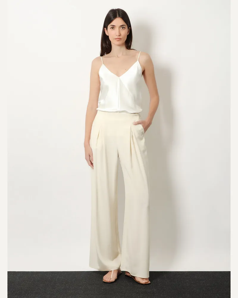 Max Mara Women's Silk Trousers White White