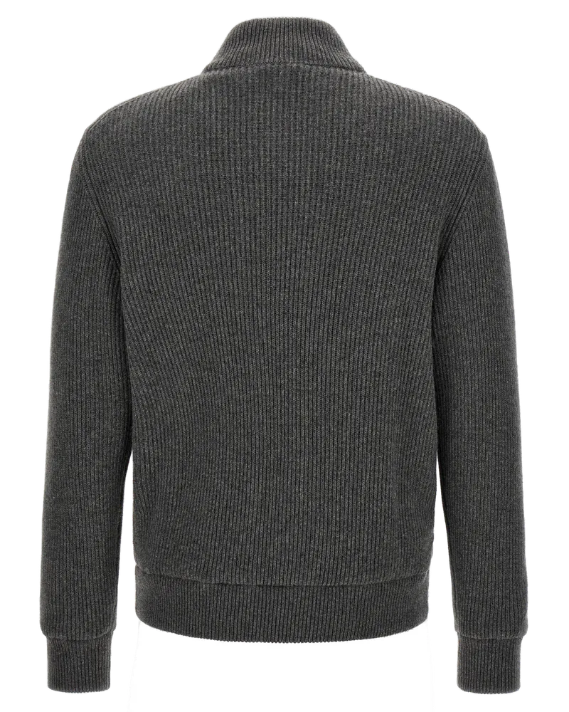 Brunello Cucinelli Suede-Front Hybrid Jacket — Gray Gray