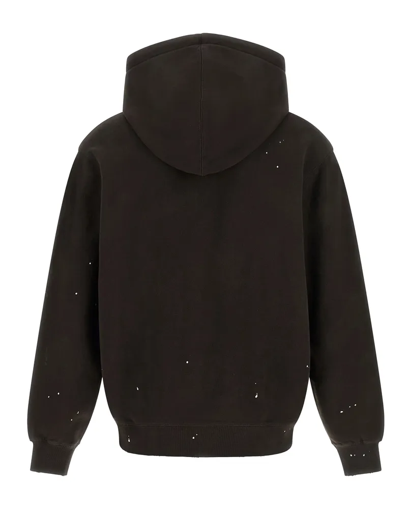 Carhartt WIP Men's Hooded Painter Jacket Tobacco Destroy Wash Wash-Splatter Cotton Sweatshirts Wash/splatter Sweater Brown