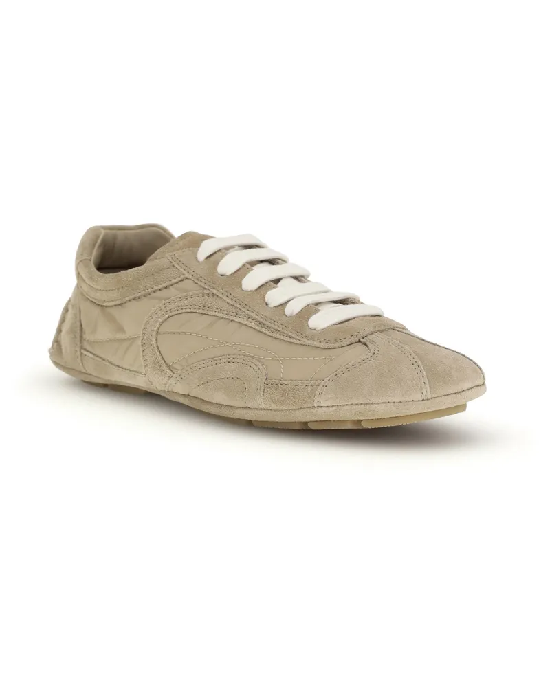 Prada Women's Sneakers Montecarlo Re-Edition Camel Upper: Lambskin Trainers Beige