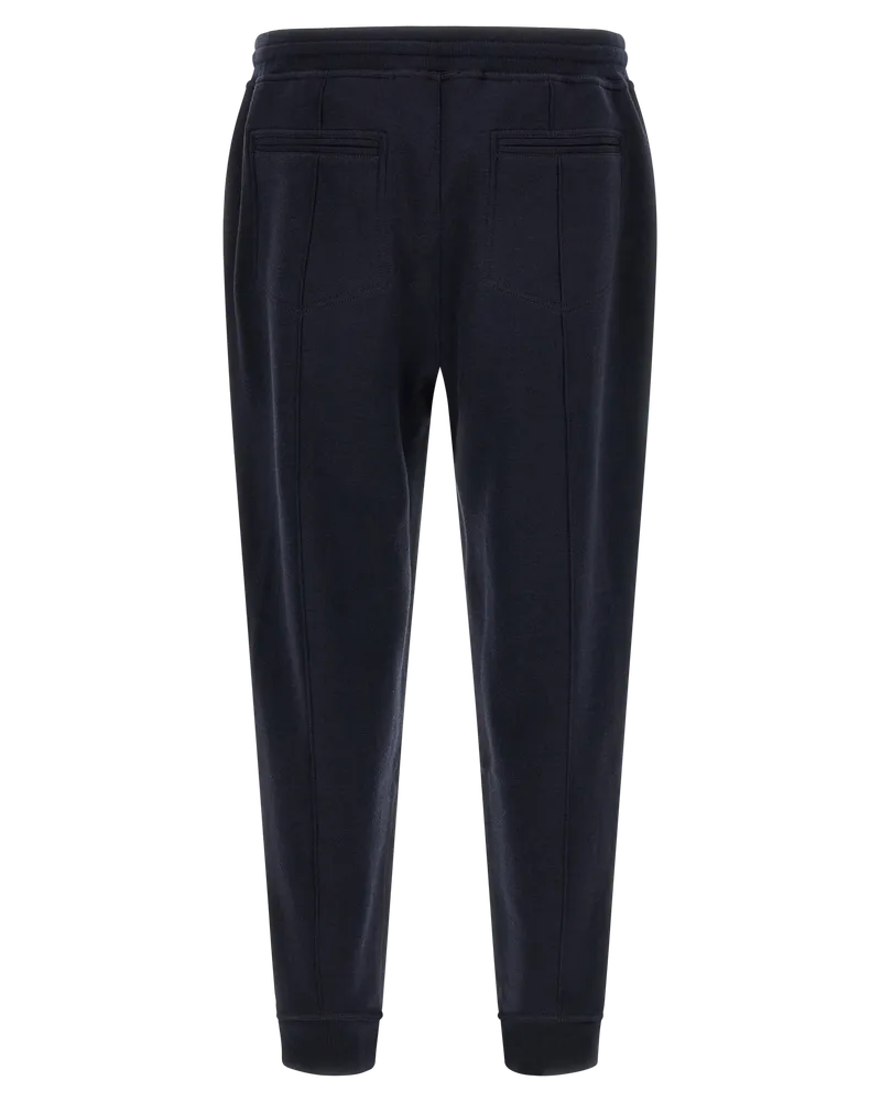 Brunello Cucinelli Men Blue Cotton Joggers (workout Pants Navy